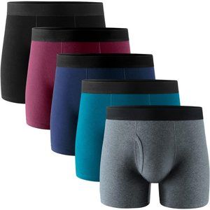 Mens Underwear Tag-Free Cotton Stretch Boxer Briefs